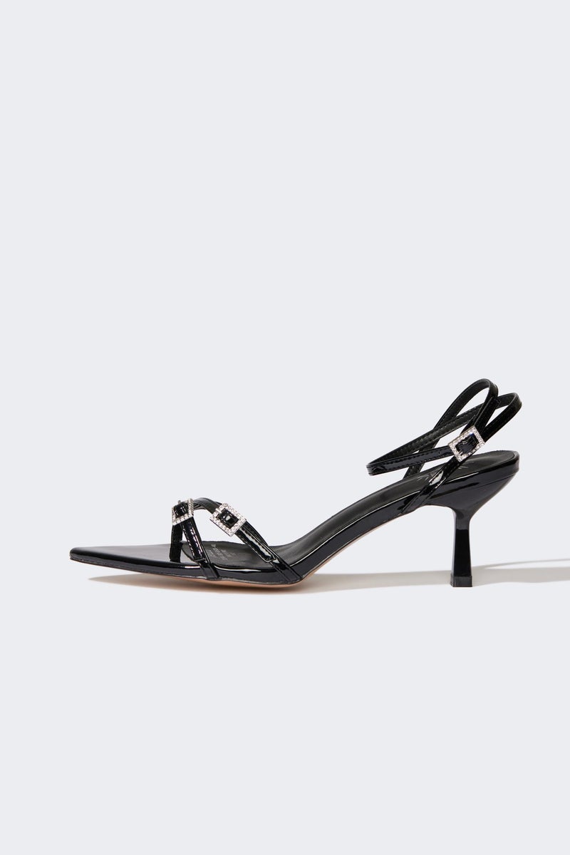 DeFacto Black Woman Woman Faux Leather Heeled Sandals Casual - Image 3